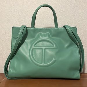Sage green medium Telfar tote